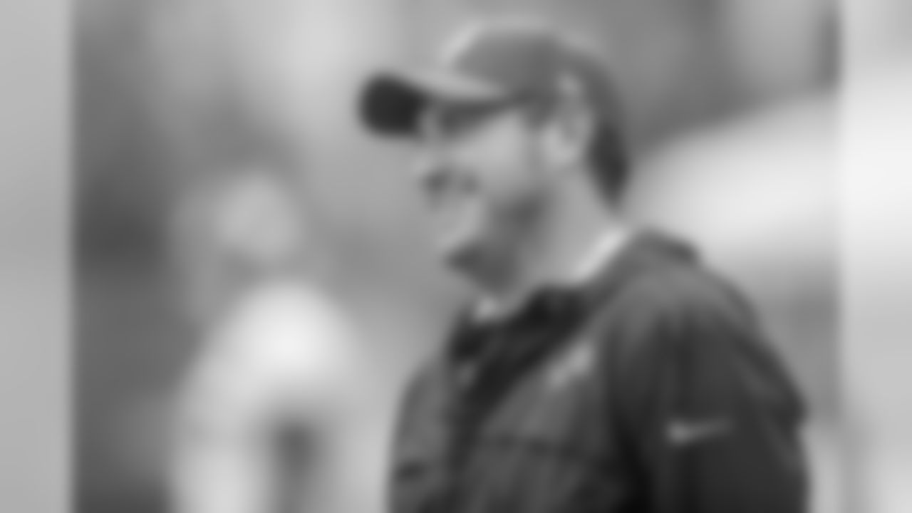Detroit Lions offensive coordinator Jim Bob Cooter smiles during training camp practice on Thursday, Aug. 16, 2018 in Allen Park, Mich. (Detroit Lions via AP)
