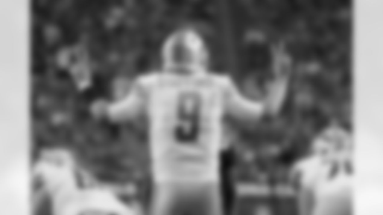 Detroit Lions quarterback Matthew Stafford (9) at the line of scrimmage during a NFL football game against the Arizona Cardinals on Sunday, Dec. 9, 2018 in Glendale, Ariz. (Detroit Lions via AP).