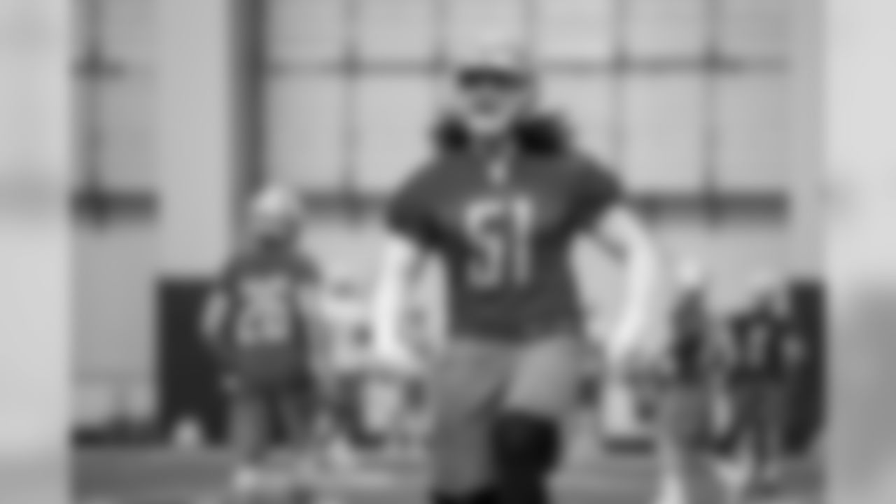 Detroit Lions linebacker Jahlani Tavai (51) during Day 1 of rookie minicamp on Friday, May 10, 2019 in Allen Park, Mich. (Detroit Lions via AP)