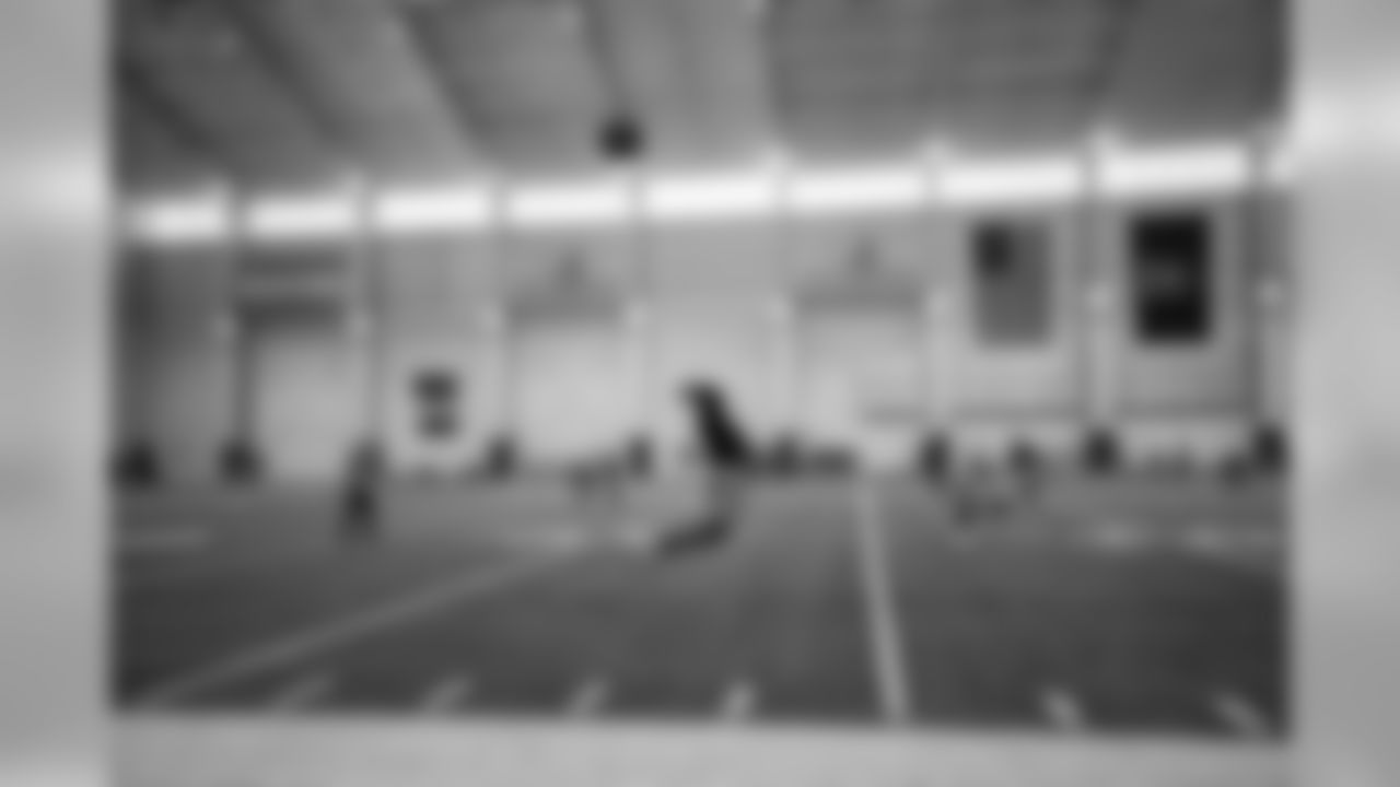 Detroit Lions running back Kerryon Johnson during phase two of the voluntary offseason program on Thursday, May 9, 2019 in Allen Park, Mich. (Detroit Lions via AP)