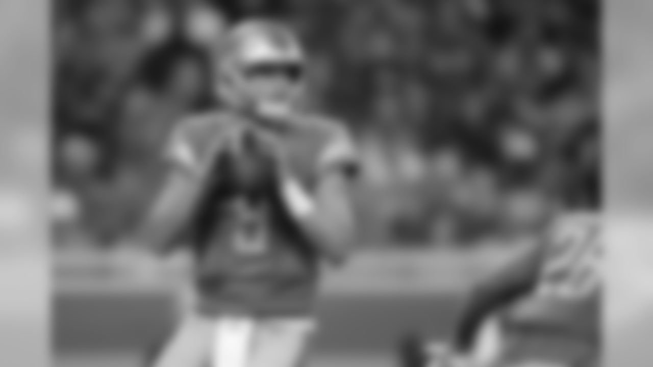 Detroit Lions quarterback Matthew Stafford (9) during a NFL football game against the Los Angeles Chargers Sunday, Sept. 15, 2019 in Detroit. (Detroit Lions via AP).
