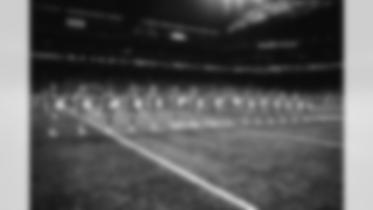 Detroit Lions Cheerleaders during the National Anthem at a NFL football game against the Chicago Bears on Thursday, November 24, 2021 in Detroit, MI. (Mike Ferdinande/Detroit Lions).