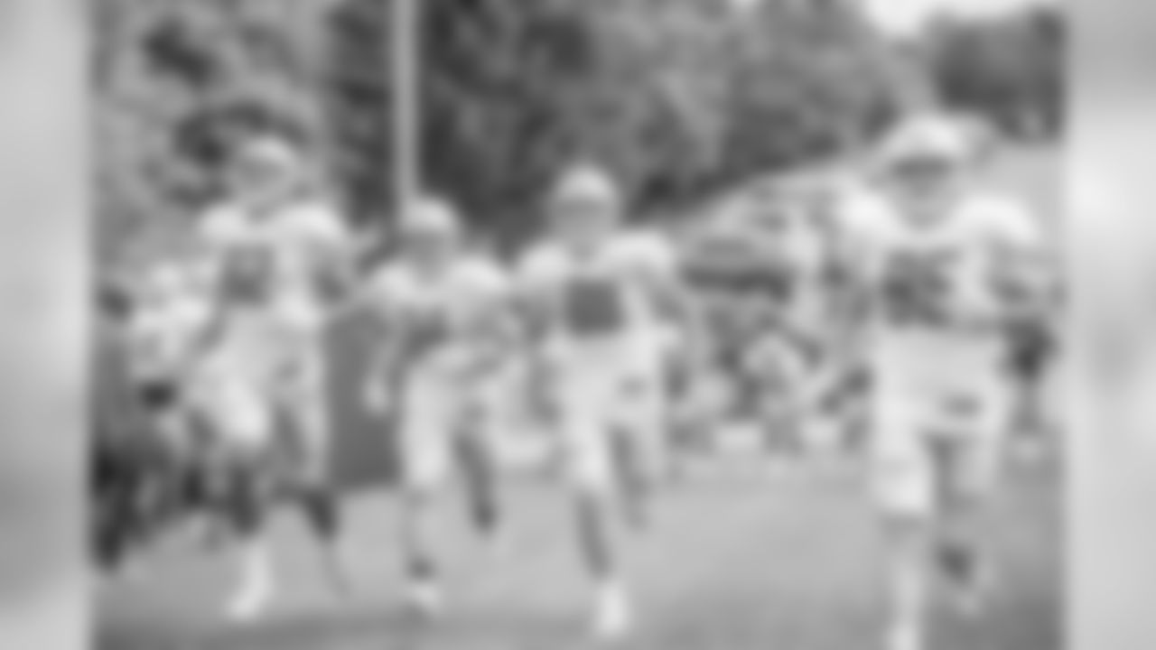 Detroit Lions run the hill during Day 6 of Detroit Lions Training Camp presented by Rocket Mortgage on Wednesday, July 31, 2019 in Allen Park, Mich.