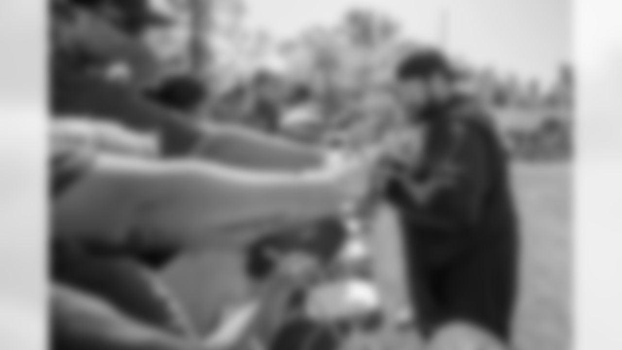 Detroit Lions head coach Matt Patricia signs autographs following training camp practice on Saturday, Aug. 4, 2018 in Allen Park, Mich. (Detroit Lions via AP)
