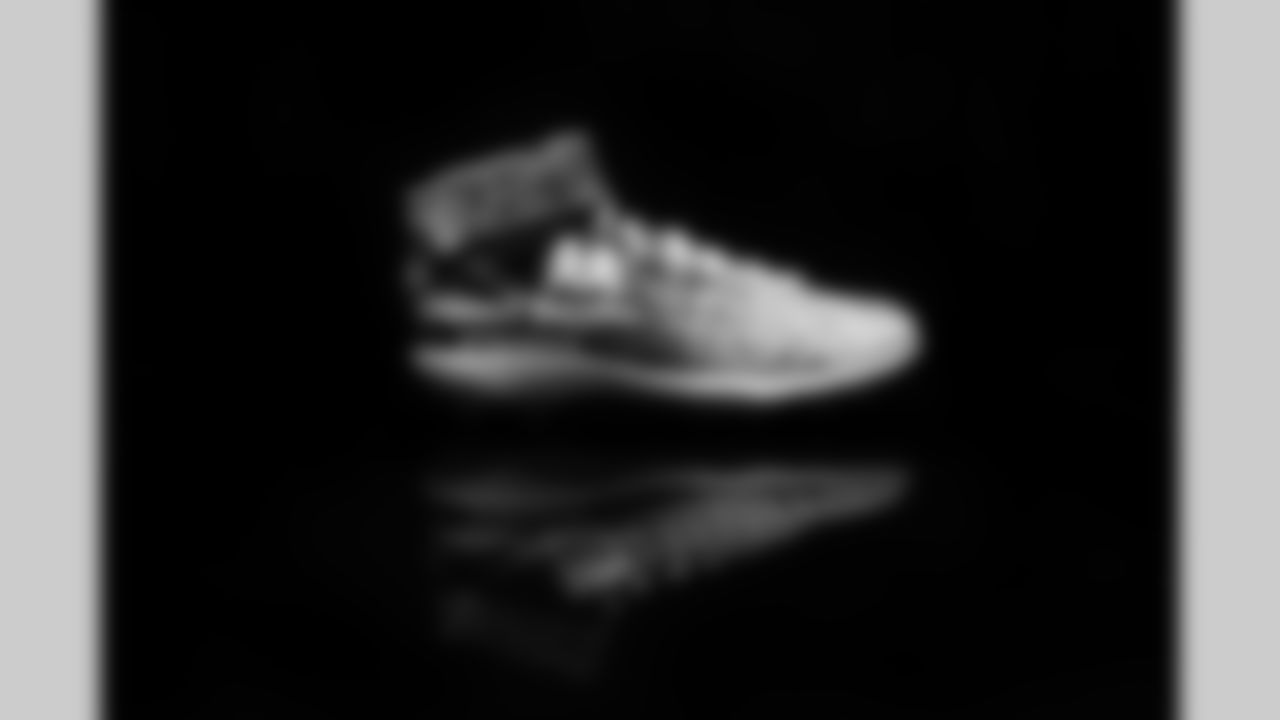 Cleats belonging to Detroit Lions tackle Will Holden (69) for the My Cause My Cleats initiative, shot in Allen Park MI on November 19, 2021. (Jeff Nguyen/Detroit Lions)