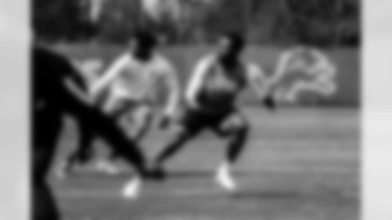 Detroit Lions cornerback Amani Oruwariye (24) during a morning workout at the Lions training facility in Allen Park, MI on May 10, 2022. (Jeff Nguyen/Detroit Lions)