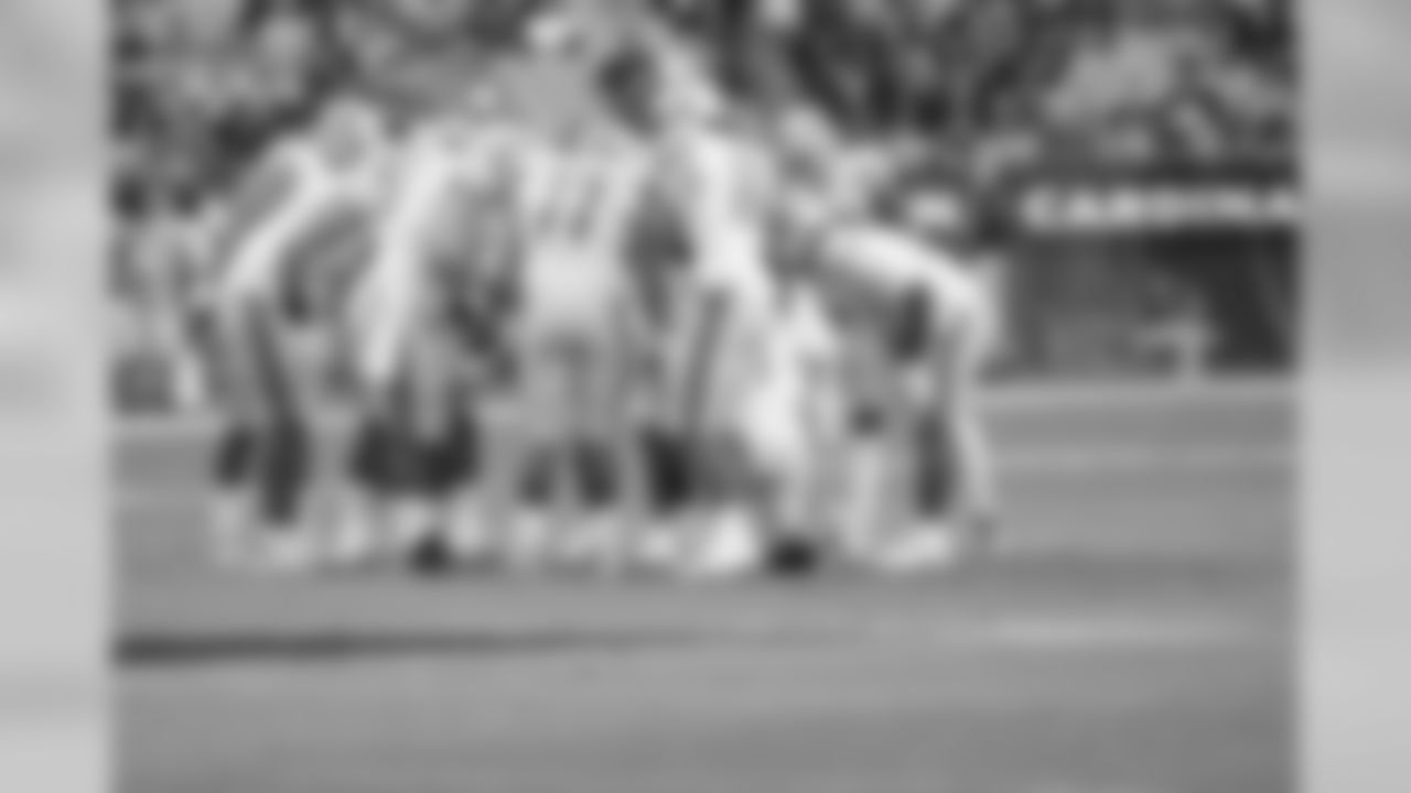 Detroit Lions offensive huddle during a NFL football game against the Arizona Cardinals on Sunday, Dec. 9, 2018 in Glendale, Ariz. (Detroit Lions via AP).