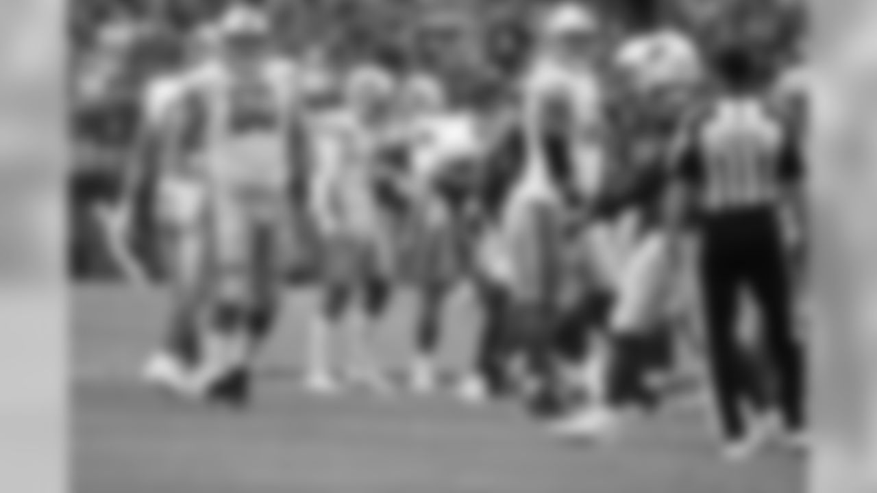 Detroit Lions kicker Matt Prater (5) and Detroit Lions punter Sam Martin (6) celebrate a 55-yard field goal during a NFL football game against the Arizona Cardinals Sunday, Sept. 8, 2019 in Glendale, Ariz. (Detroit Lions via AP).