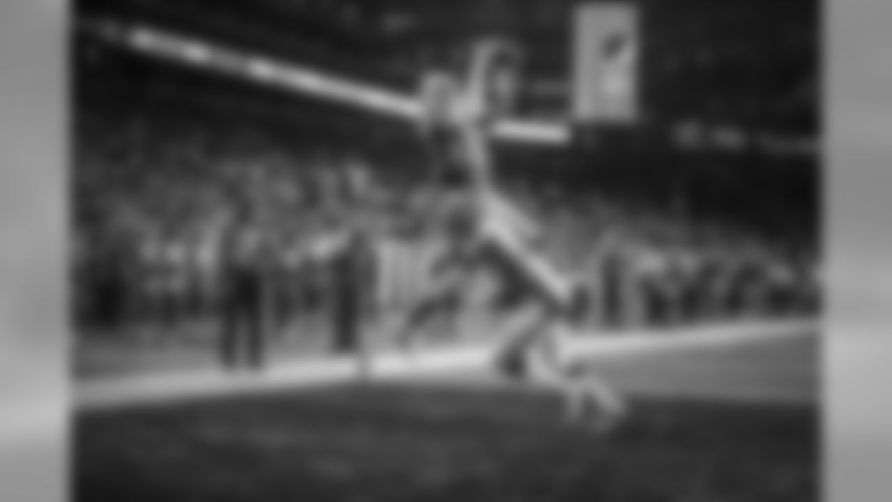 Detroit Lions wide receiver Chris Lacy (18) catches a touchdown pass during an NFL football game on Thursday, Aug. 30, 2018 in Detroit. (Detroit Lions via AP)