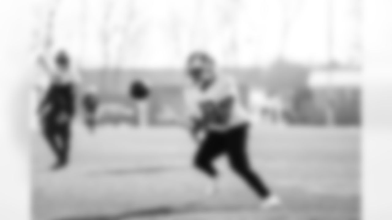 Detroit Lions running back Dalyn Dawkins (18) during Lions practice at the Training Facility in Allen Park, MI on December 10, 2020. (Jeff Nguyen/Detroit Lions)