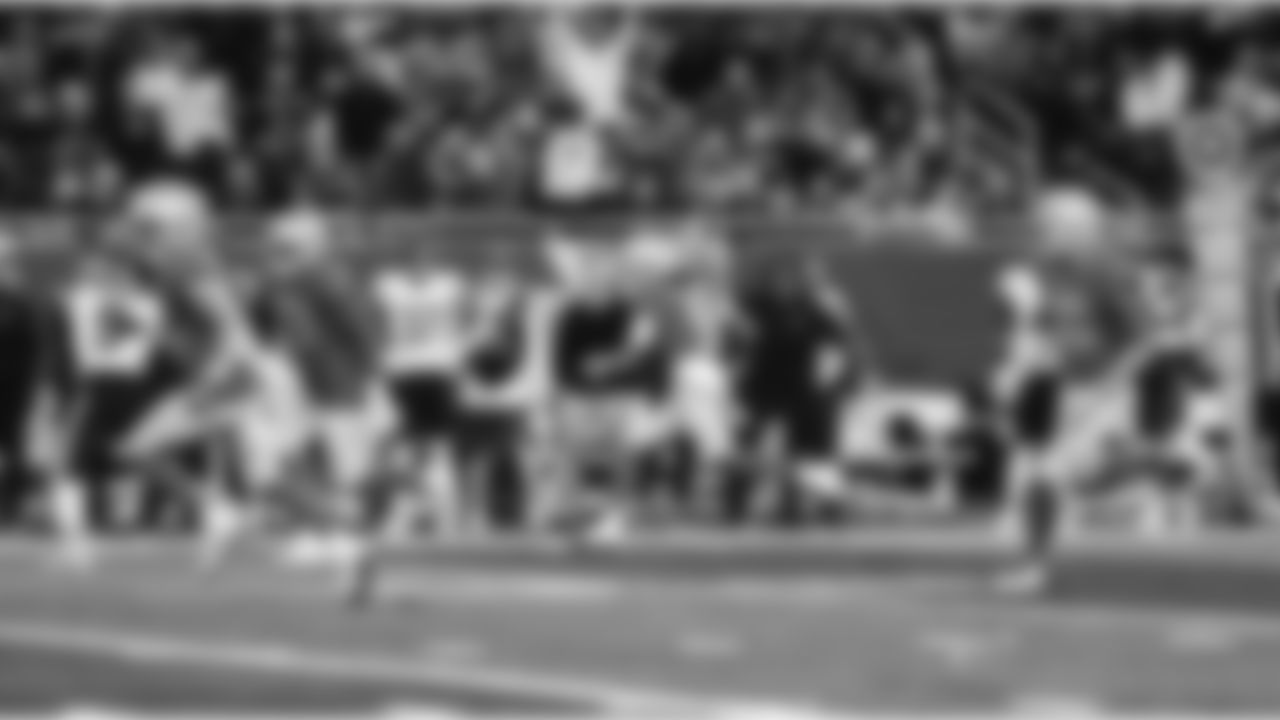 Detroit Lions quarterback Jared Goff (16), Detroit Lions wide receiver Amon-Ra St. Brown (14), Detroit Lions tackle Penei Sewell (58), and Detroit Lions wide receiver Jameson Williams (9) during a NFL football game against the Chicago Bears on Sunday, January 1, 2023 in Detroit, MI. (Jeff Nguyen/Detroit Lions).