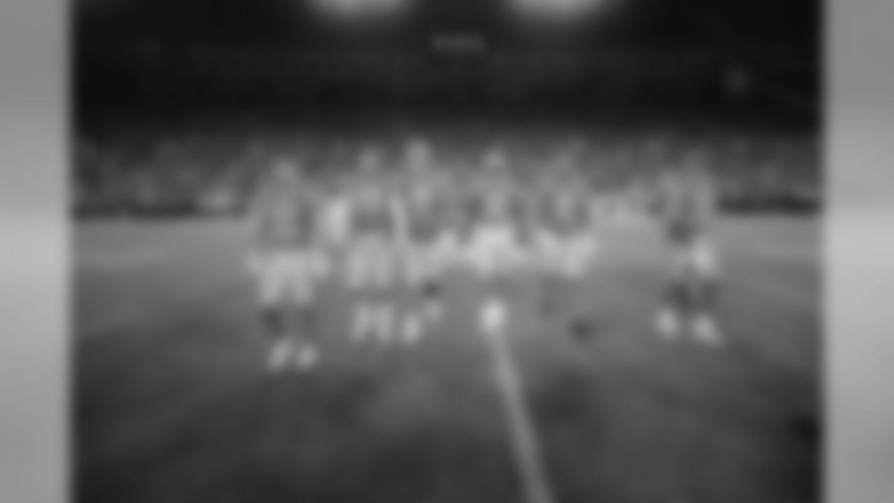 Detroit Lions captains during a NFL football game against the Green Bay Packers Monday, Oct. 14, 2019 in Green Bay, Wis. (Detroit Lions via AP).