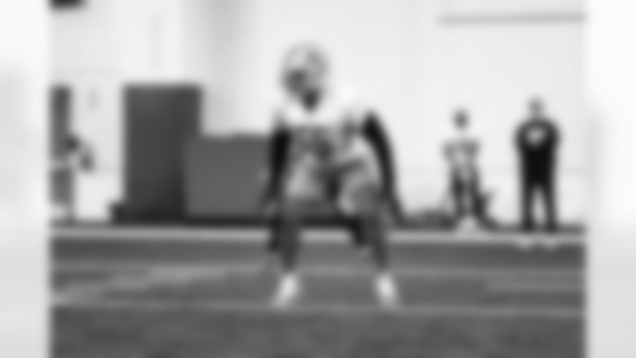 Detroit Lions linebacker Derrick Barnes (55) during practice at the Lions Training Facility in Allen Park, MI on December 2, 2022. (Jeff Nguyen/Detroit Lions)