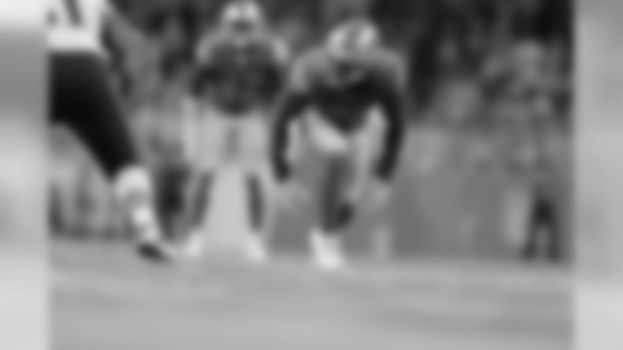 Detroit Lions linebacker Jarrad Davis (40) during a NFL football game against the New England Patriots on Sunday, Sept. 23, 2018 in Detroit. (Detroit Lions via AP).
