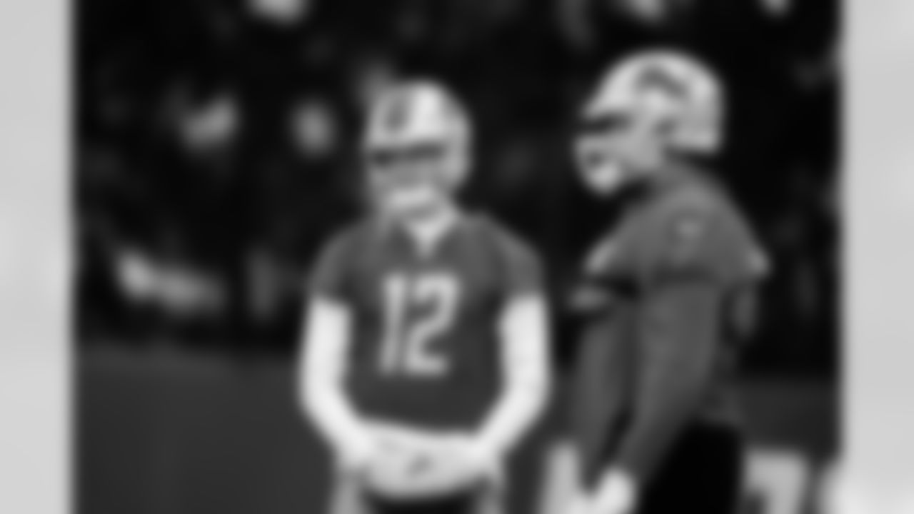 Detroit Lions quarterback Tim Boyle (12) during Lions practice at the Training Facility in Allen Park, MI on December 30, 2021. (Jeff Nguyen/Detroit Lions)