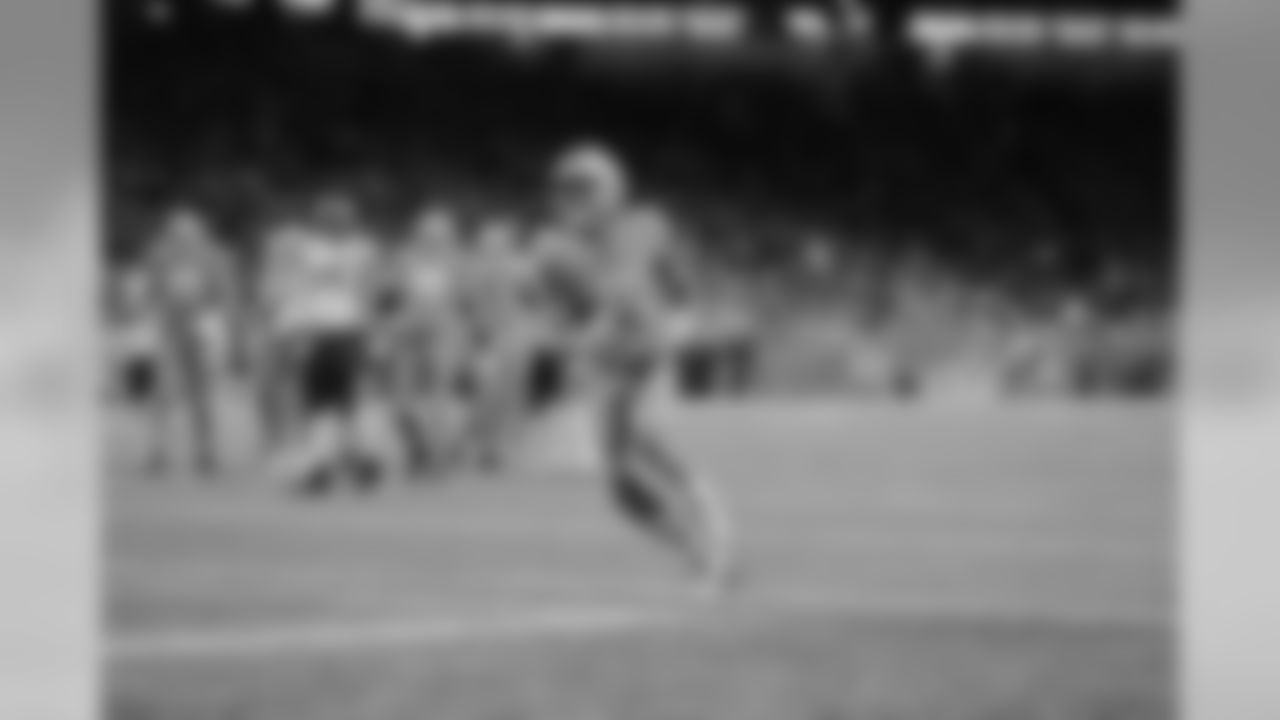 Detroit Lions wide receiver Marvin Jones Jr. (11) catches a touchdown pass during a NFL football game against the Chicago Bears Thursday, Nov. 28, 2019 in Detroit. (Detroit Lions via AP).