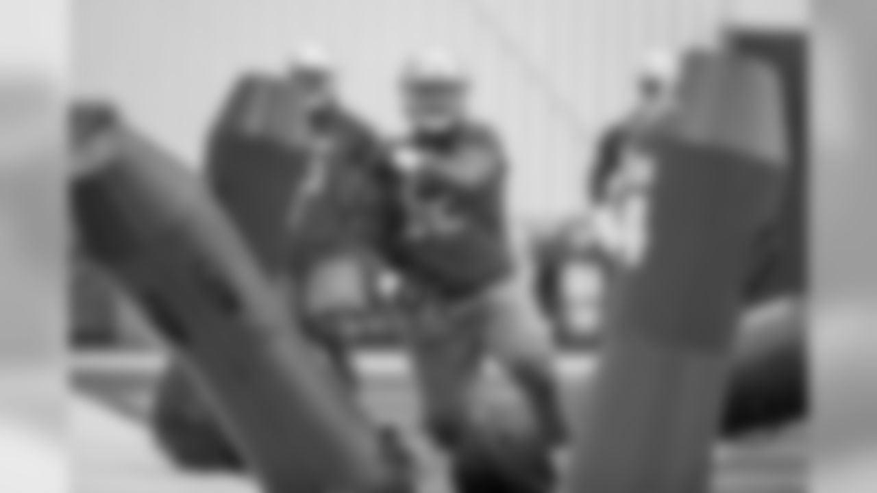 Detroit Lions defensive tackle Kevin Strong (62) during Day 2 of rookie minicamp on Saturday, May 11, 2019 in Allen Park, Mich. (Detroit Lions via AP)
