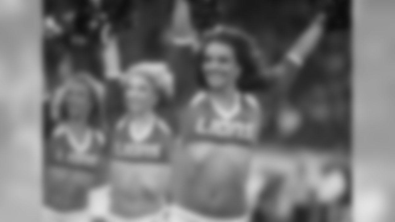Detroit Lions cheerleaders perform during a NFL football game against the Minnesota Vikings on Sunday, Dec. 23, 2018 in Detroit. (Detroit Lions via AP).