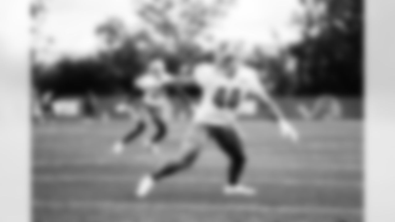 Detroit Lions linebacker Malcolm Rodriguez (44) during practice at the Training Facility in Allen Park, MI on August 22, 2022. (Jeff Nguyen/Detroit Lions)