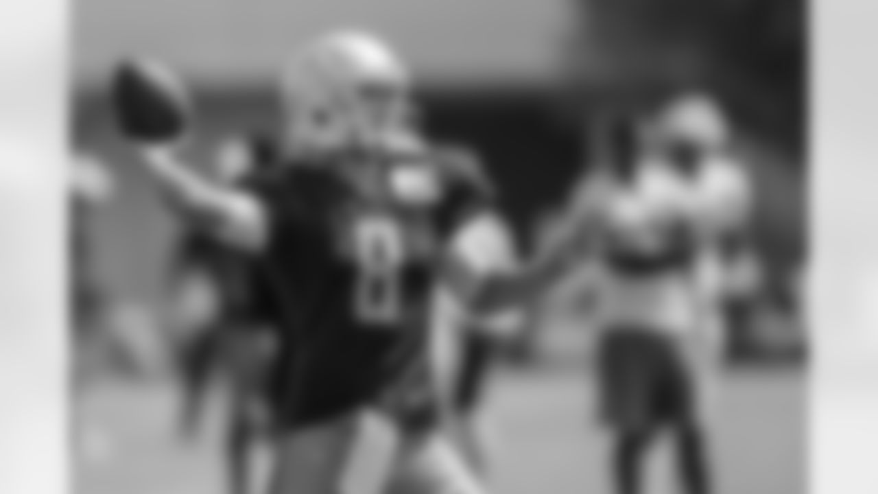 Detroit Lions quarterback Matt Cassel (8) during training camp practice on Thursday, Aug. 2, 2018 in Allen Park, Mich. (Detroit Lions via AP)