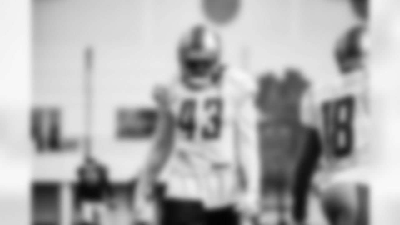 Detroit Lions running back Bo Scarbrough (43) during Lions practice at the Training Facility in Allen Park, MI on October 29, 2020. (Jeff Nguyen/Detroit Lions)
