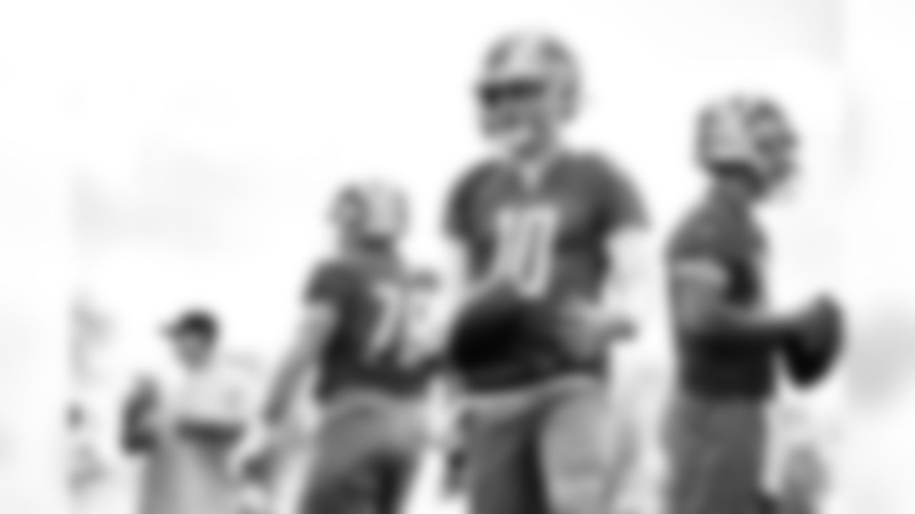 Detroit Lions quarterback David Blough (10) during Lions practice at the Training Facility in Allen Park, MI on October 13, 2021. (Jeff Nguyen/Detroit Lions)
