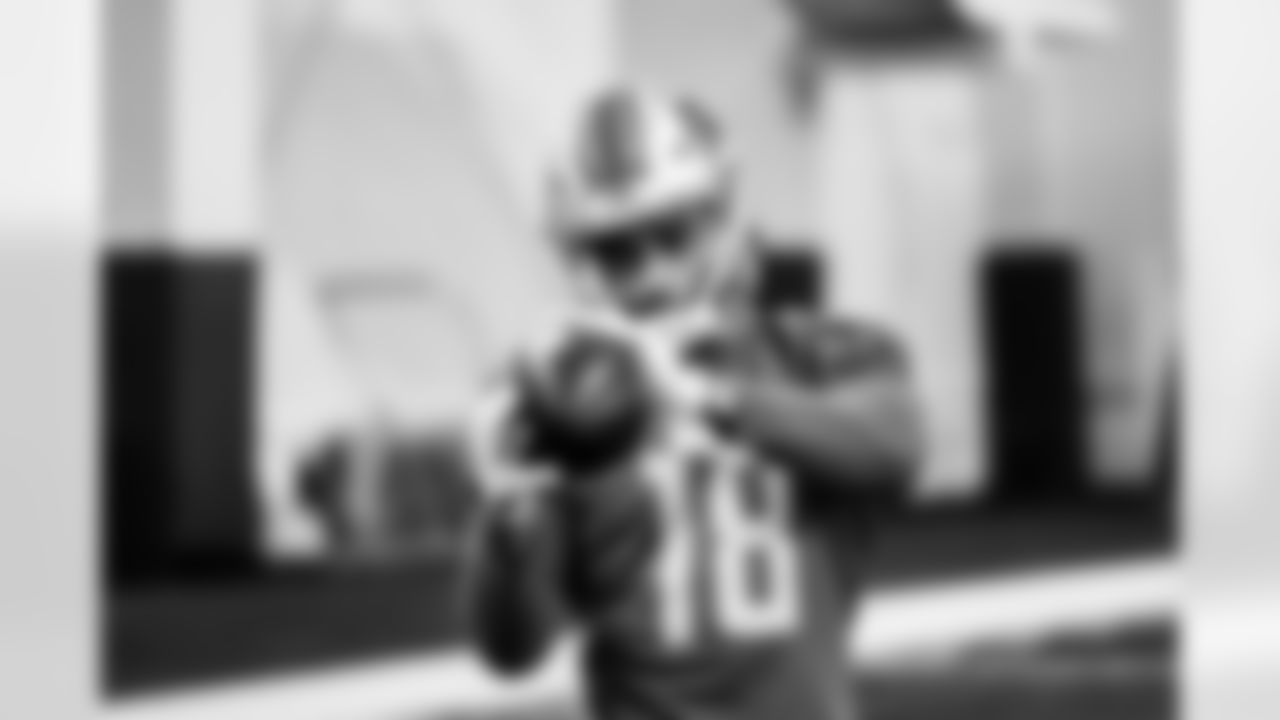 Detroit Lions wide receiver KhaDarel Hodge (18) during Lions practice at the Training Facility in Allen Park, MI on September 24, 2021. (Jeff Nguyen/Detroit Lions)