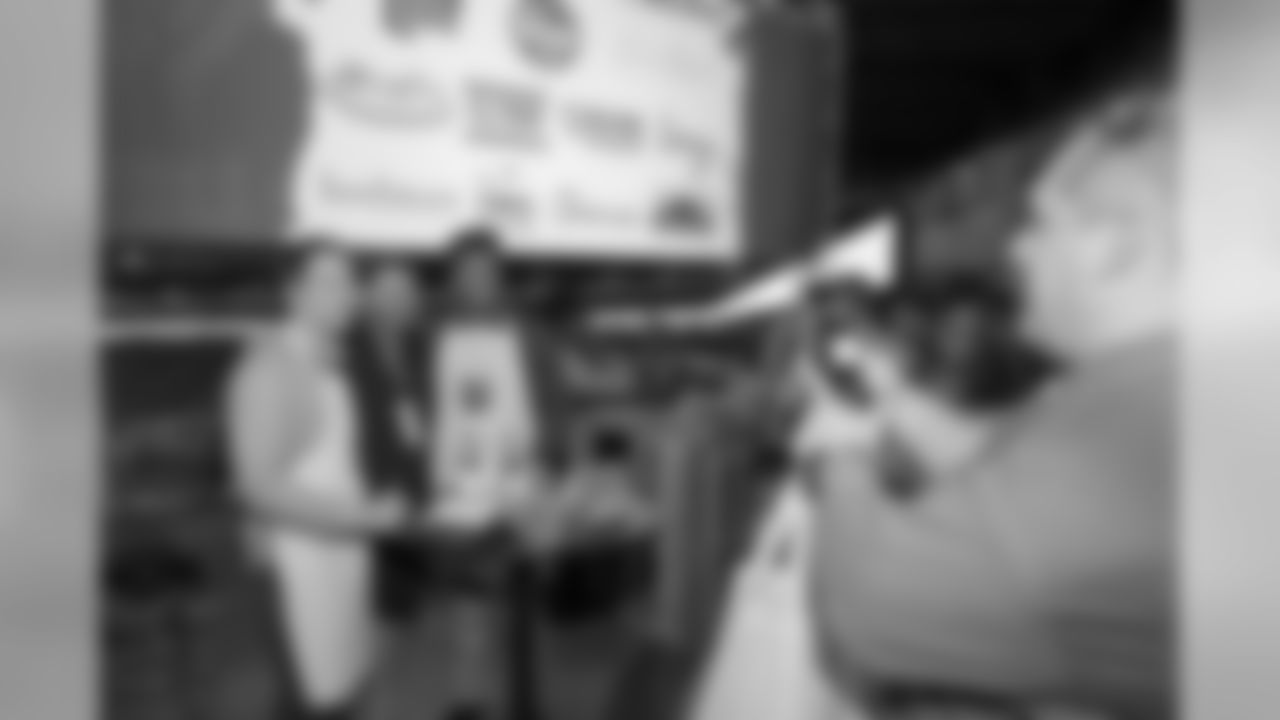 Zach Zenner and Will Harris at Taste of the Lions on Wednesday, May 15, 2019 in Detroit.