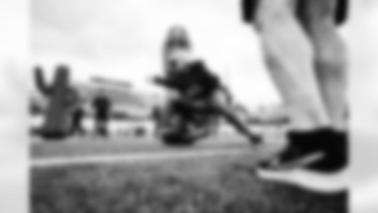 Georgia Tech linebacker Tariq Carpenter during Senior Bowl practice on February 1, 2022. (Jeff Nguyen/Detroit Lions)