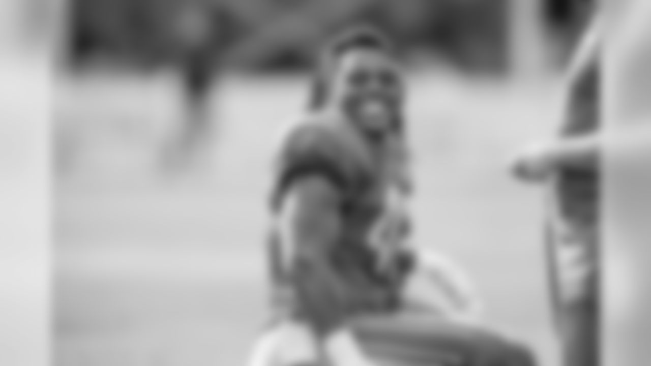 Detroit Lions linebacker Devon Kennard (42) smiles during Day 11 of 2019 Detroit Lions Training Camp presented by Rocket Mortgage on Tuesday, Aug. 6, 2019 in Allen Park, Mich. (Detroit Lions via AP)
