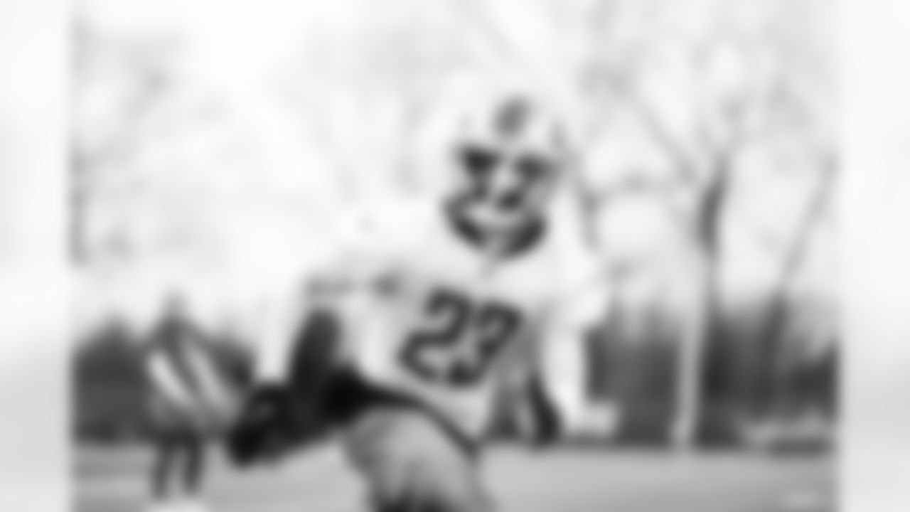 Detroit Lions cornerback Mike Hughes (23) during practice at the Lions Training Facility in Allen Park, MI on January 5, 2023. (Jeff Nguyen/Detroit Lions)