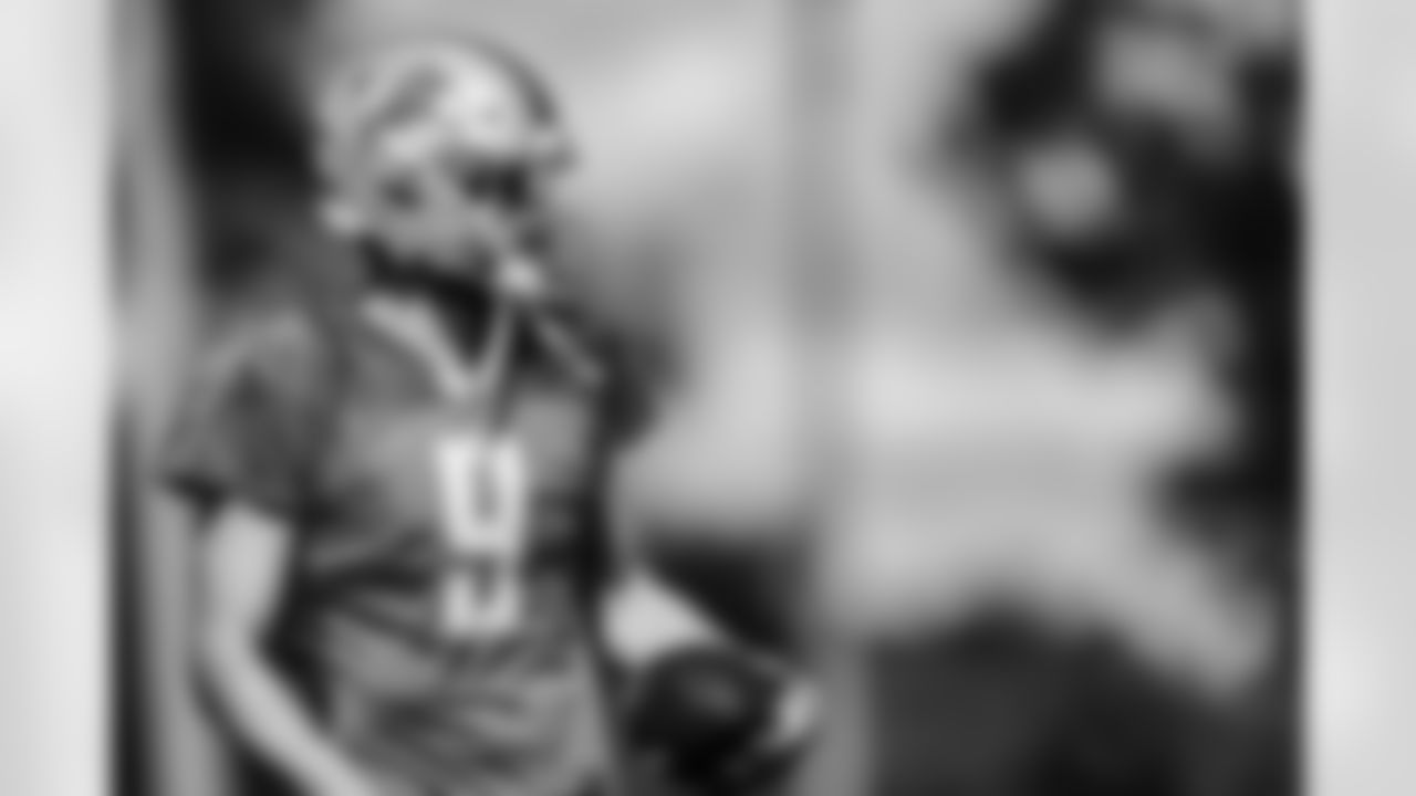 Detroit Lions quarterback Matthew Stafford (9) during training camp practice at the Training Facility in Allen Park, MI on October 2, 2020. (Josh Mandujano/Detroit Lions)