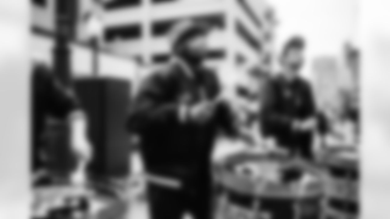Detroit Lions Drumline performs outside Gate A before a NFL football game against the Minnesota Vikings on Sunday, December 5, 2021 in Detroit, MI. (Mike Ferdinande/Detroit Lions).