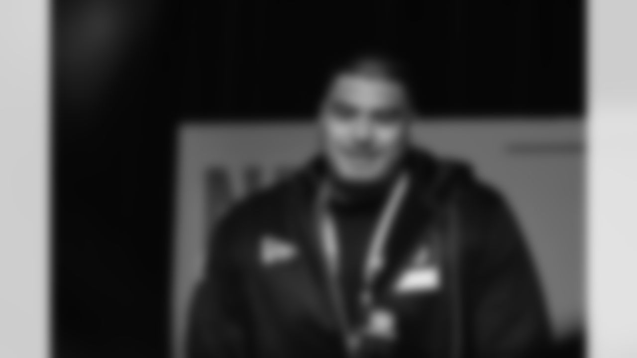 Minnesota offensive lineman Daniel Faalele during the NFL Combine press conference on March 3, 2022. (Detroit Lions).