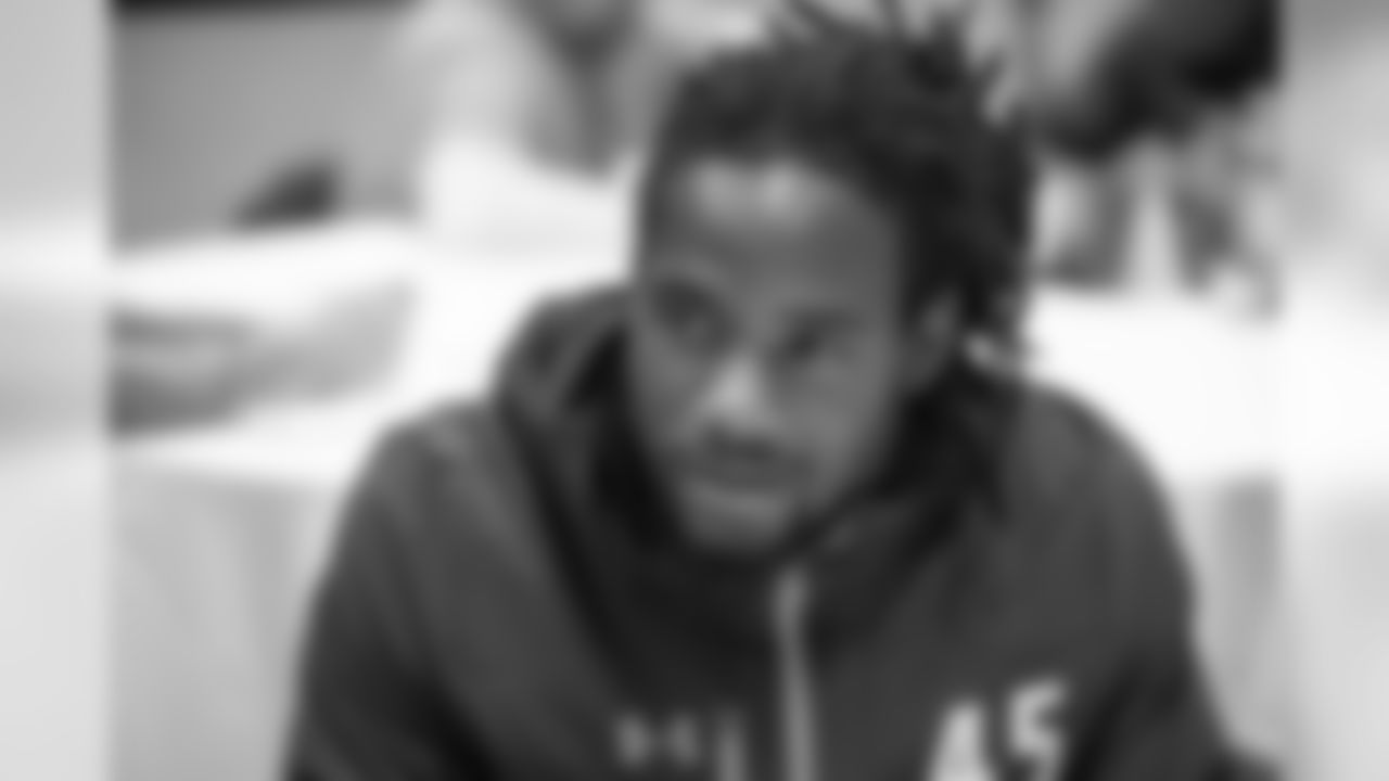 Wisconsin defensive back D'Cota Dixon talks to the media at the NFL Scouting Combine on Sunday, March 3 2019 in Indianapolis. (Detroit Lions via AP)