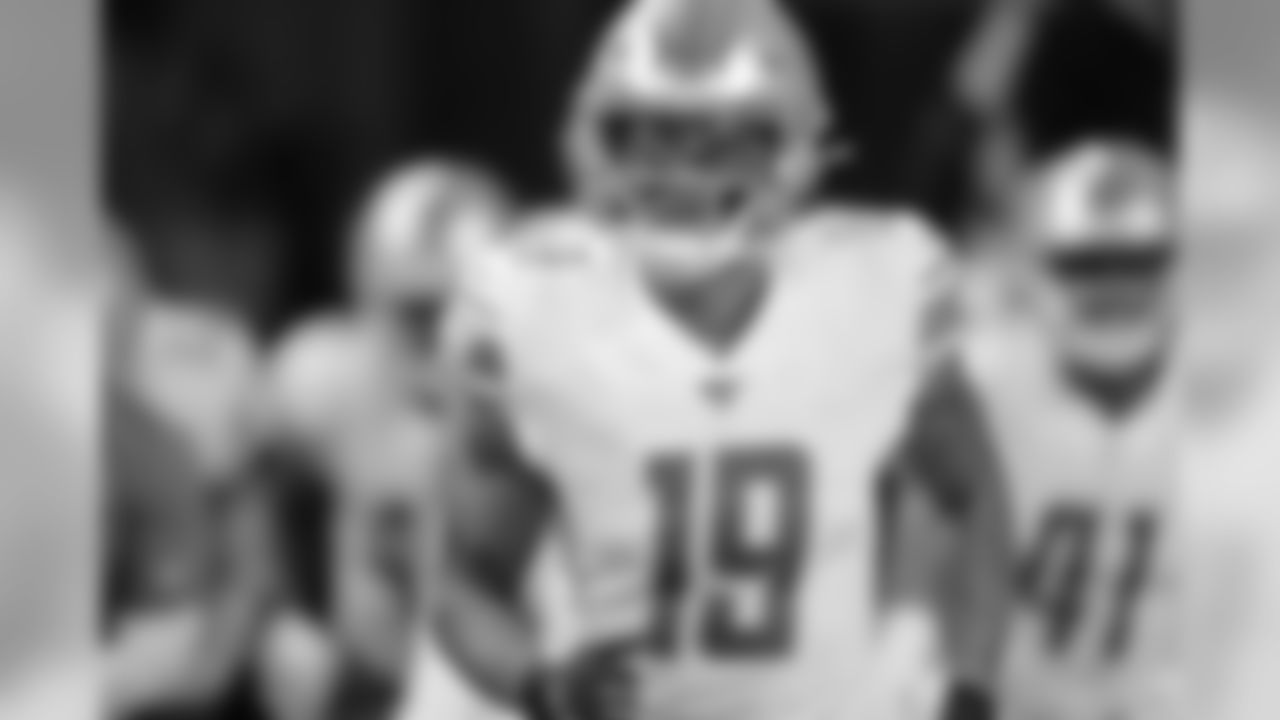 Detroit Lions wide receiver Kenny Golladay (19) before a NFL football game against the Dallas Cowboys Sunday, Nov. 17, 2019 in Detroit. (Detroit Lions via AP).