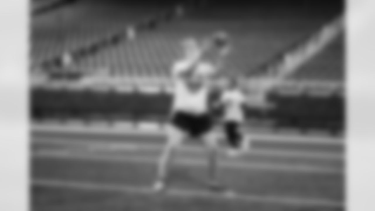 Girls Flag Football Clinic at Ford Field in Detroit, MI on March 28, 2023. (Jeff Nguyen/Detroit Lions)