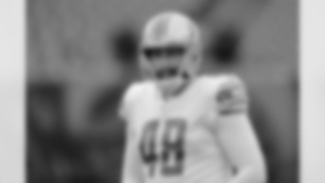 Detroit Lions long snapper Don Muhlbach (48) before a NFL football game against the Cincinnati Bengals on Sunday Dec. 24, 2017 in Cincinnati (Detroit Lions via AP).