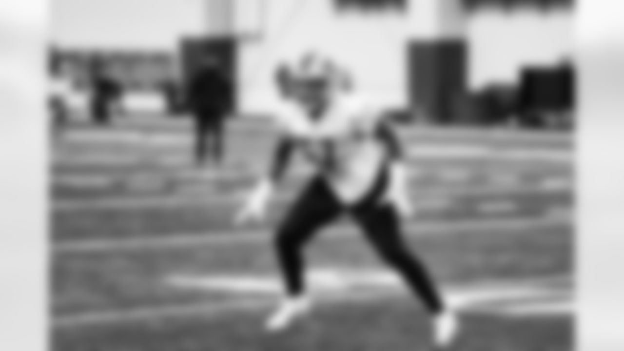 Detroit Lions linebacker Anthony Pittman (57) during practice at the Lions Training Facility in Allen Park, MI on December 1, 2022. (Jeff Nguyen/Detroit Lions)