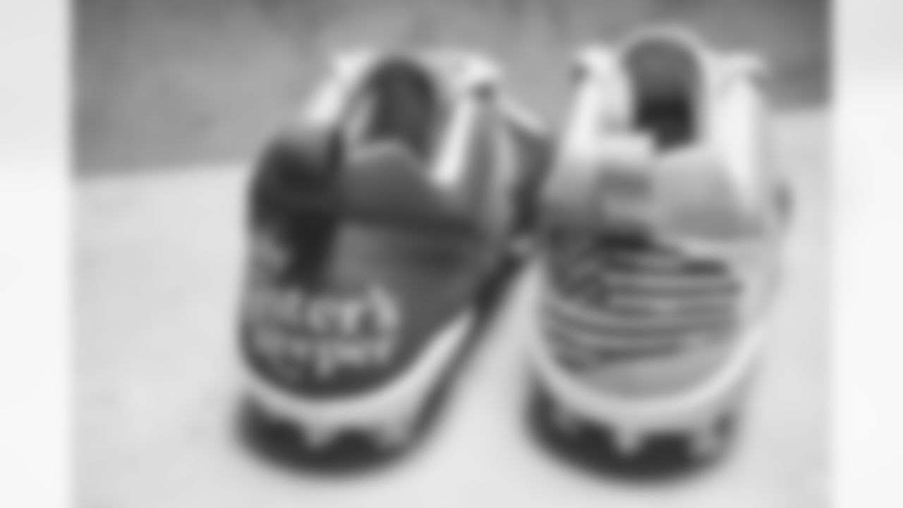 Detroit Lions tight end T.J. Hockenson (88) owns these shoes. My Cause My Cleats. (Detroit Lions via AP).