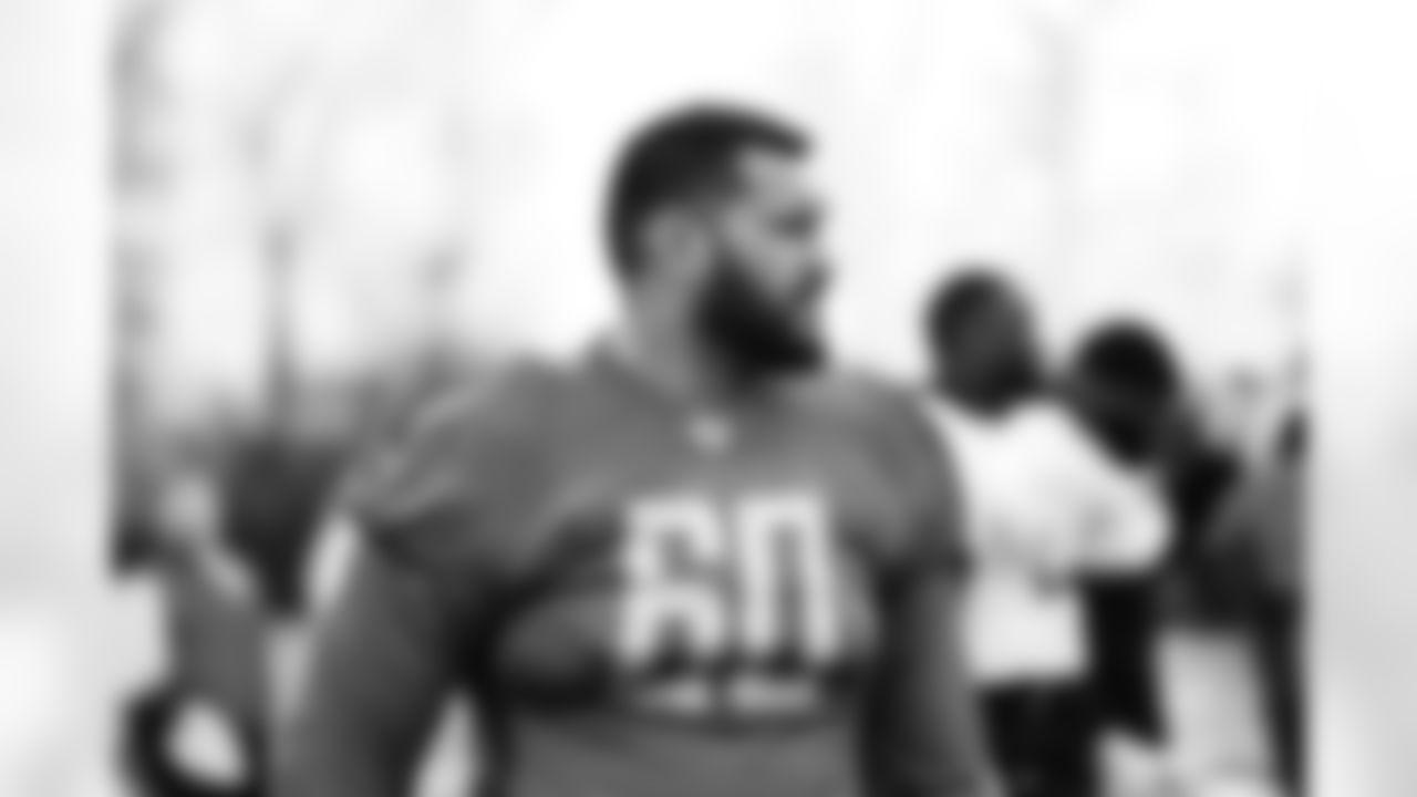 Detroit Lions tackle Darrin Paulo (60) during practice at the Lions Training Facility in Allen Park, MI on October 28, 2022. (Jeff Nguyen/Detroit Lions)