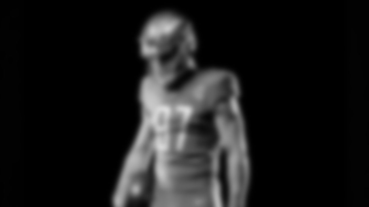 Detroit Lions defensive lineman Aidan Hutchinson (97) wearing the Detroit Lions alternate helmet (Jeff Nguyen/Detroit Lions)