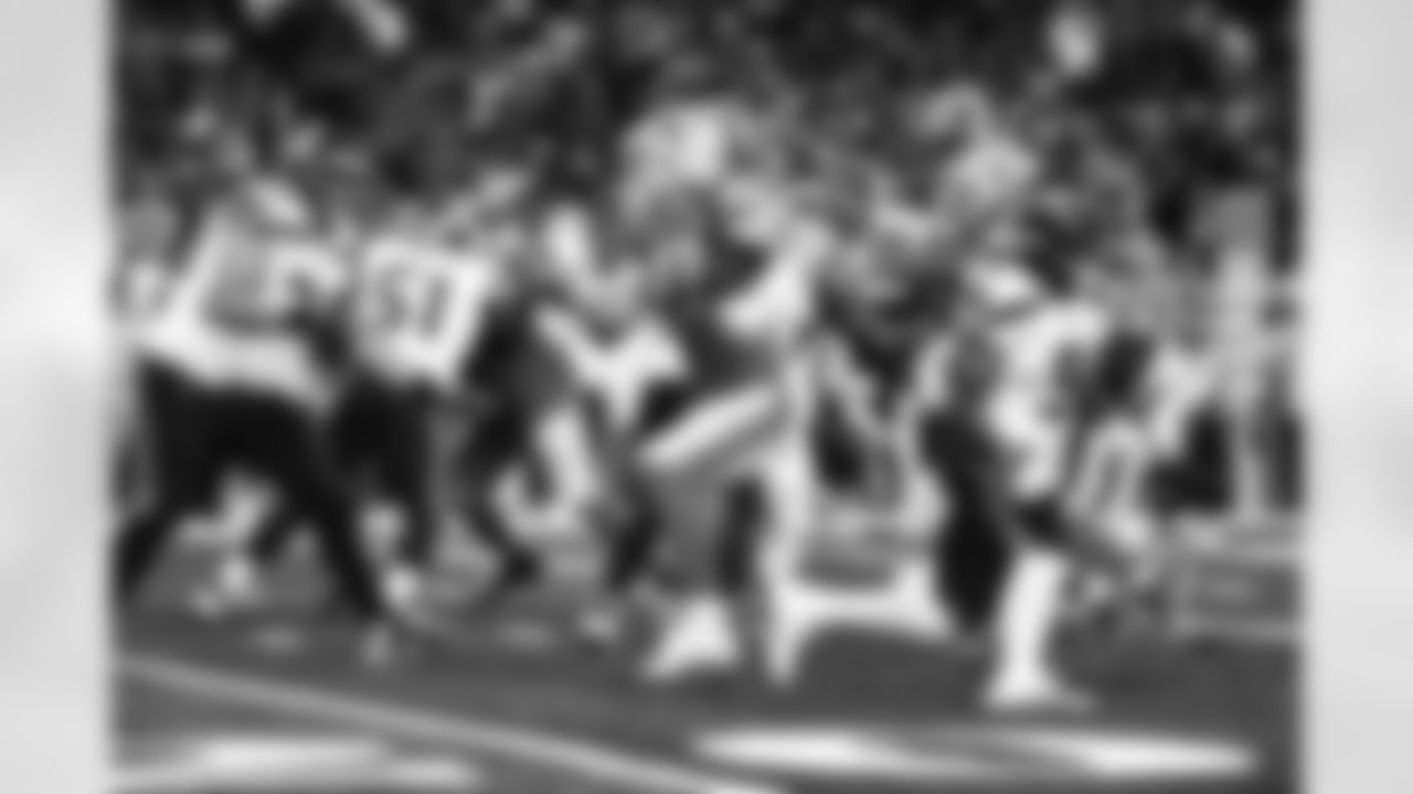 Detroit Lions defensive lineman Aidan Hutchinson (97) during a NFL game against the Seattle Seahawks on Sunday, Sept. 17, 2023 in Detroit, MI. (Jeff Nguyen/Detroit Lions)