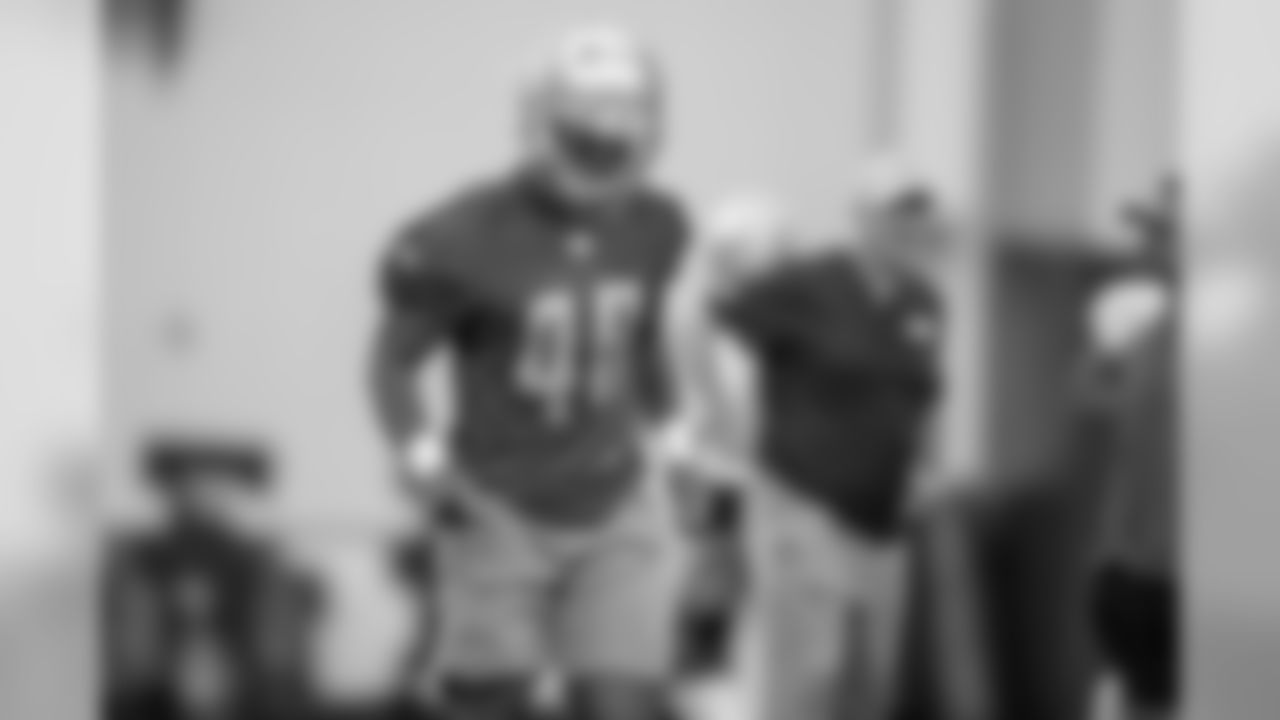 Detroit Lions cornerback Amani Oruwariye (46) during Day 1 of rookie minicamp on Friday, May 10, 2019 in Allen Park, Mich. (Detroit Lions via AP)