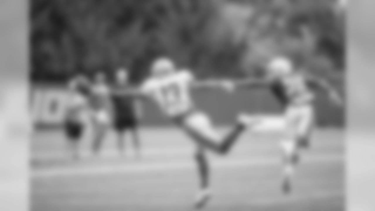 Detroit Lions cornerback DeShawn Shead (26) breaks up a pass intended for wide receiver TJ Jones (13) during one-on-one drills at training camp practice on Wednesday, Aug. 1, 2018 in Allen Park, Mich. (Detroit Lions via AP)