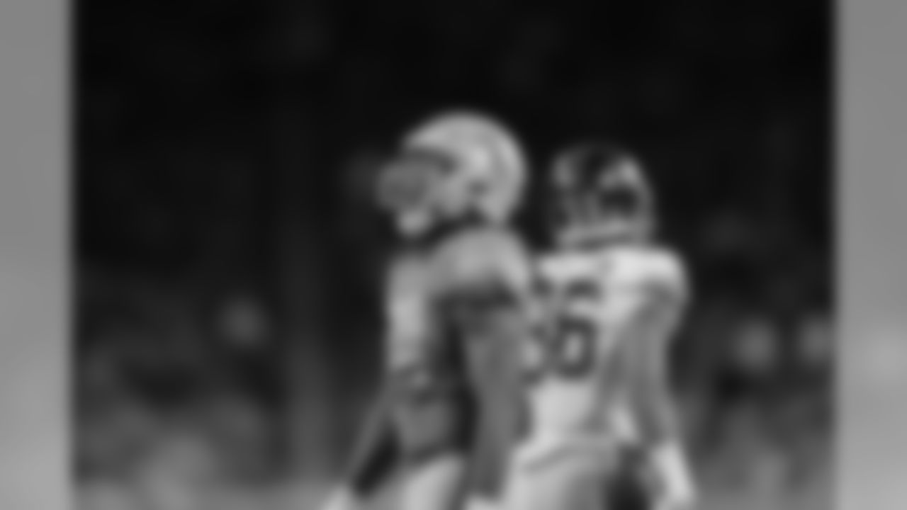 Detroit Lions linebacker Jalen Reeves-Maybin (44) celebrates a tackle on special teams during a NFL football game against the New York Giants Sunday, Oct. 27, 2019 in Detroit. (Detroit Lions via AP).