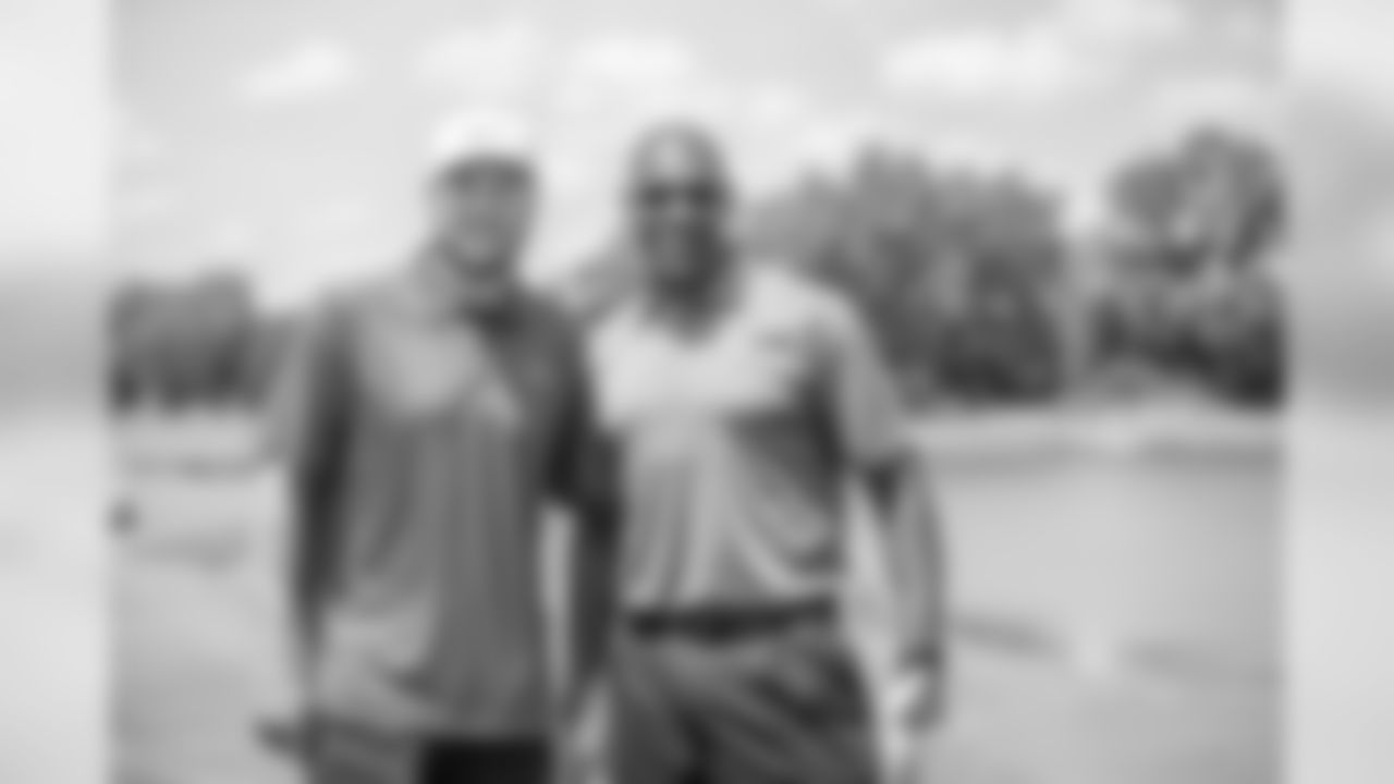Matthew Stafford and Herman Moore during the 2019 Detroit Lions golf outing at TPC Michigan on Wednesday, June 12, 2019 in Dearborn, Mich.