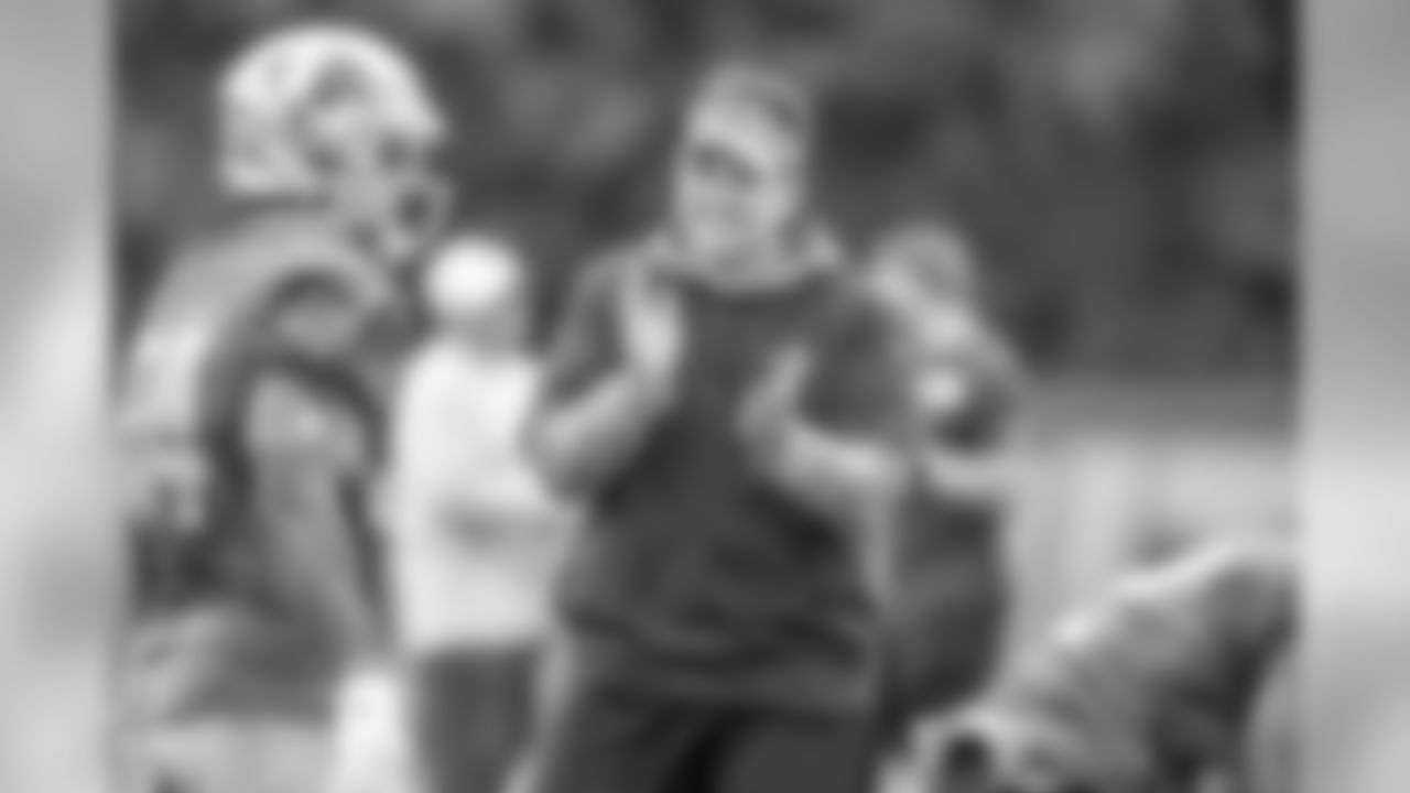 Detroit Lions linebackers coach Al Golden during practice at the Detroit Lions training facility Thursday, Sept. 12, 2019 in Allen Park, Mich. (Detroit Lions via AP)