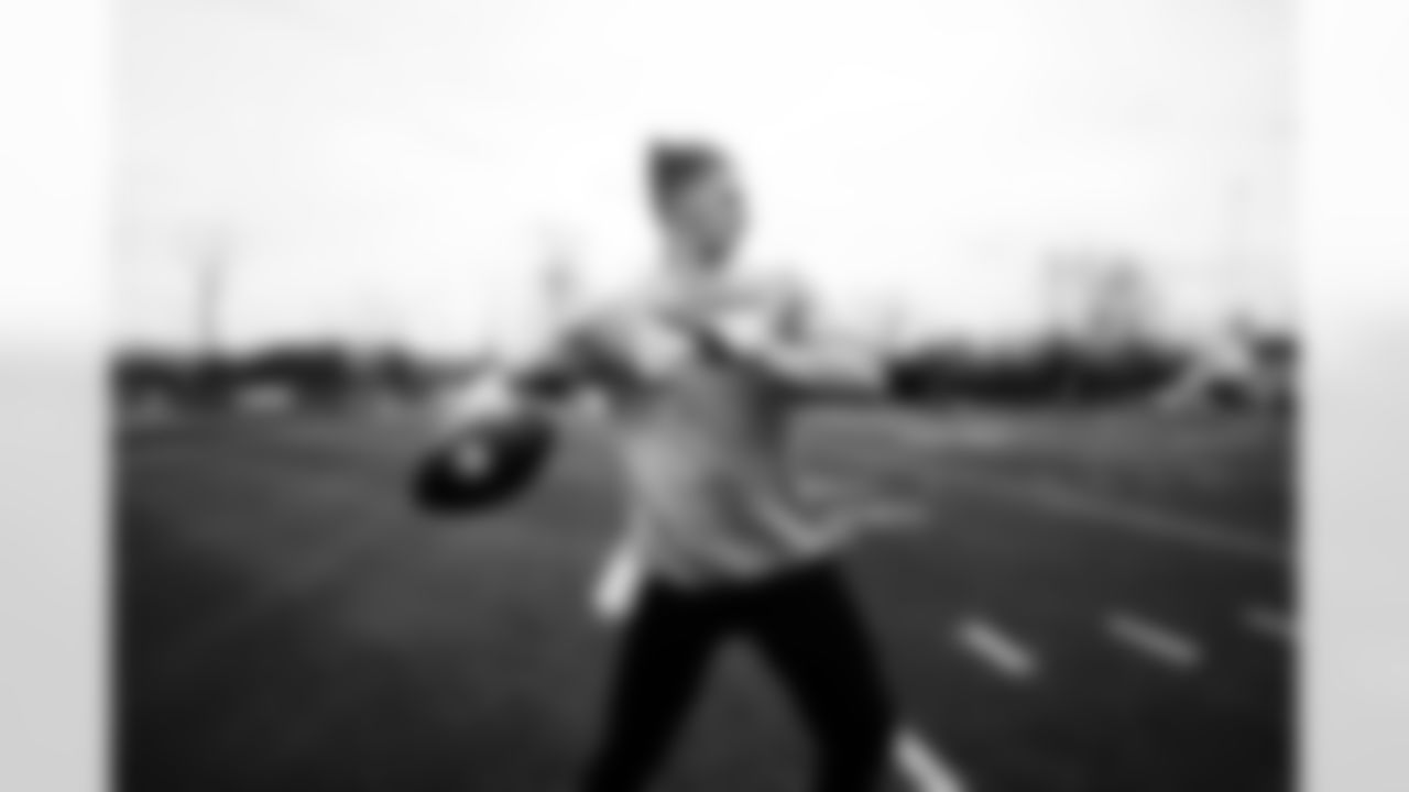 Detroit Lions quarterback Tim Boyle (12) during a morning workout at the Lions training facility in Allen Park, MI on May 2, 2022. (Jeff Nguyen/Detroit Lions)