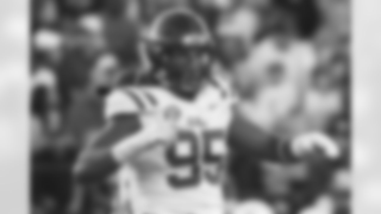 Mississippi defensive end Tavius Robinson (95) is shown during an NCAA college football game against Vanderbilt Saturday, Oct. 8, 2022, in Nashville, Tenn. Mississippi won 52-28. (AP Photo/John Amis)